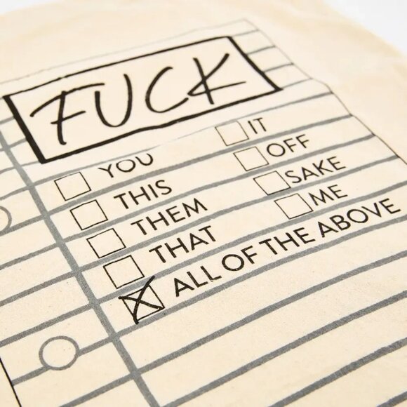 ($7) F*ck Tick List Tote - Picture 3 of 3